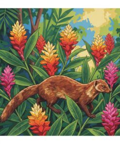 Mongoose Among Ginger Lilies Paint By Numbers