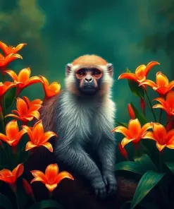 Mongoose Among Ginger Lilies Paint By Numbers