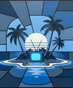 Monochrome Island TV Glow Paint By Numbers