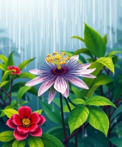 Bathed Passionflower Paint Numbers