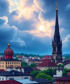 Monsoon Over Vintage Spire Paint By Numbers