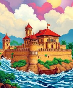 Monsoon Swept Colonial Fortress Paint By Numbers