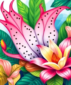 Monstera And Lily Ring Paint By Numbers