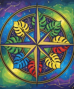 Monstera Constellation Compass Paint By Numbers