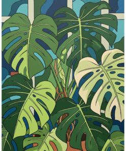 Monstera Deliciosa Plant Portrait Paint By Numbers