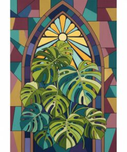 Monstera Framed Cathedral Arch Paint By Numbers