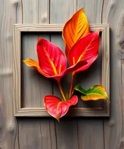 Monstera Framing Weathered Wood Paint By Numbers