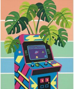 Monstera Over Retro Cabinet Paint By Numbers