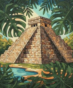 Monstera Shaded Yucatan Landmark Paint By Numbers