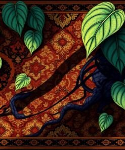 Monstera Shadows Antique Rug Paint By Numbers