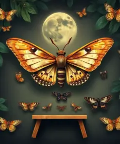 Moonlit Jungle Moth Specimens Paint By Numbers