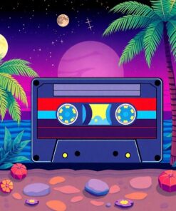 Moonlit Tropical Cassette Paint By Numbers