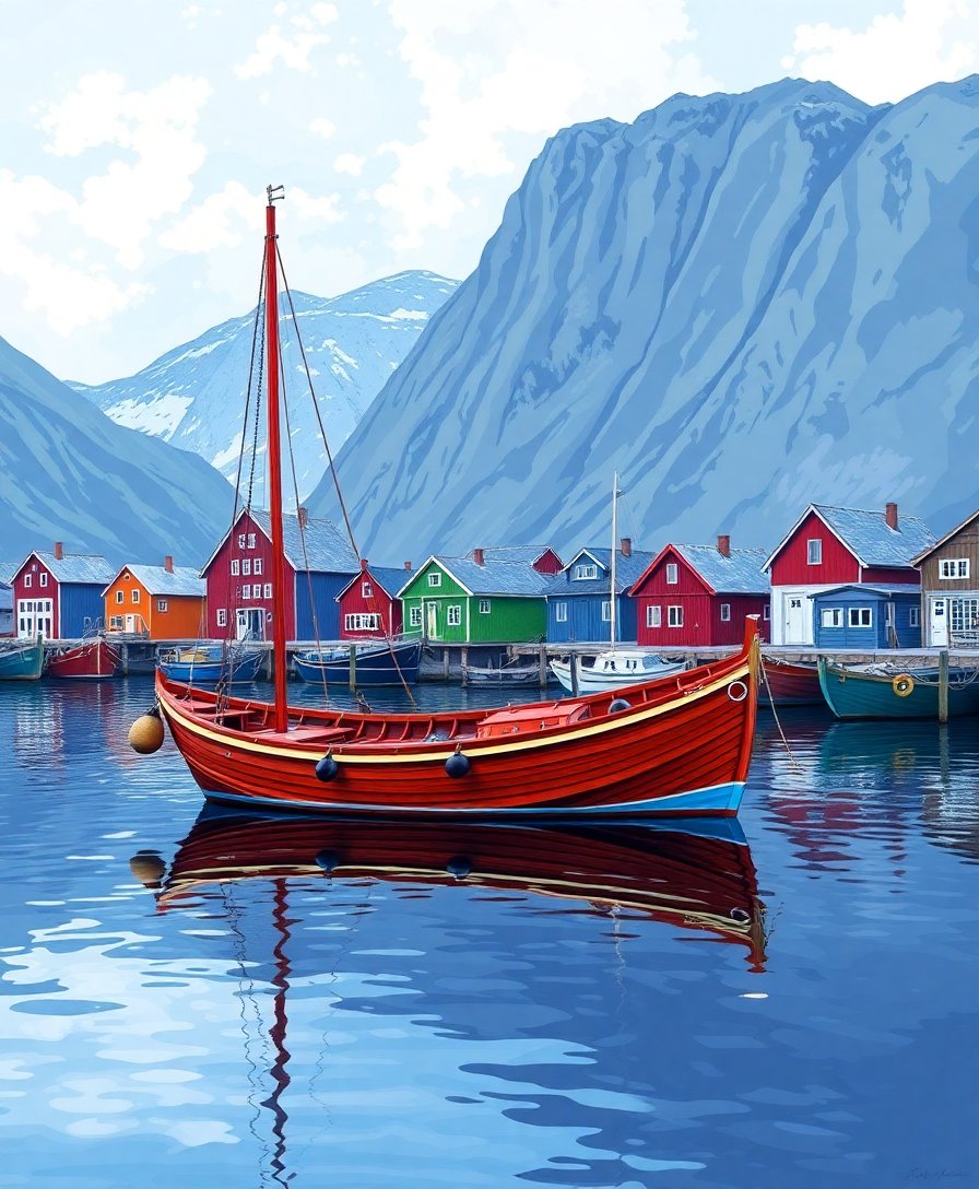 Village Skiff Paint Numbers Village Skiff Paint Numbers