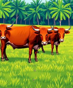 Morning Grazing Tropical Cattle Paint By Numbers
