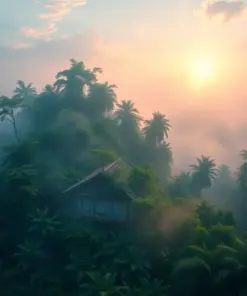 Morning Mist Jungle Roof Paint By Numbers