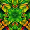 Morning Tropical Leaf Symmetry Paint By Numbers