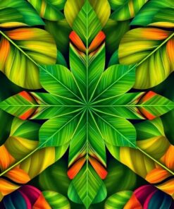 Morning Tropical Leaf Symmetry Paint By Numbers