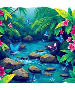 Morphos Beside Tropical Streams Paint By Numbers