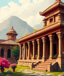 Mossy Vintage Temple Smiles Paint By Numbers