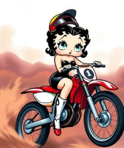 Motocross Betty Boop Paint By Numbers