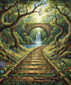 Nature Claiming The Railway Paint By Numbers