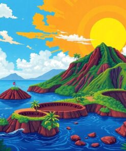 Navigating Lush Island Craters Paint By Numbers