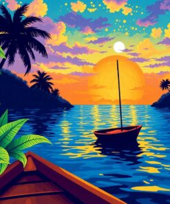 Navigating Tropical Midnight Waters Paint By Numbers