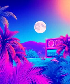 Neon Audio Amidst Palms Paint By Numbers