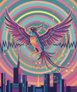 Neon Bird Retro Broadcast Paint By Numbers