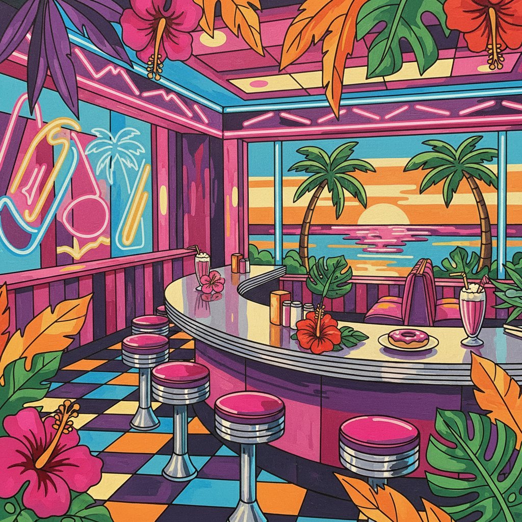 neon-diner-tropical-petals-paint-by-numbers-kit-vibrant