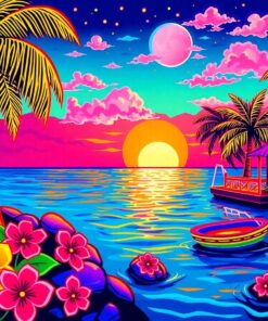 Neon Lit Hawaiian Decals Paint By Numbers