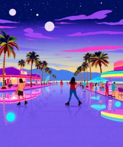 Seaside Skating Paint Numbers