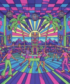 Neon Tiki Skate Rink Paint By Numbers