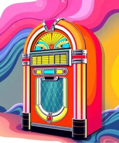Neon Waves Retro Jukebox Paint By Numbers