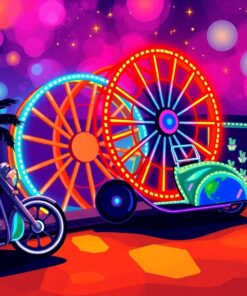 Neon Wheels In Rio Paint By Numbers