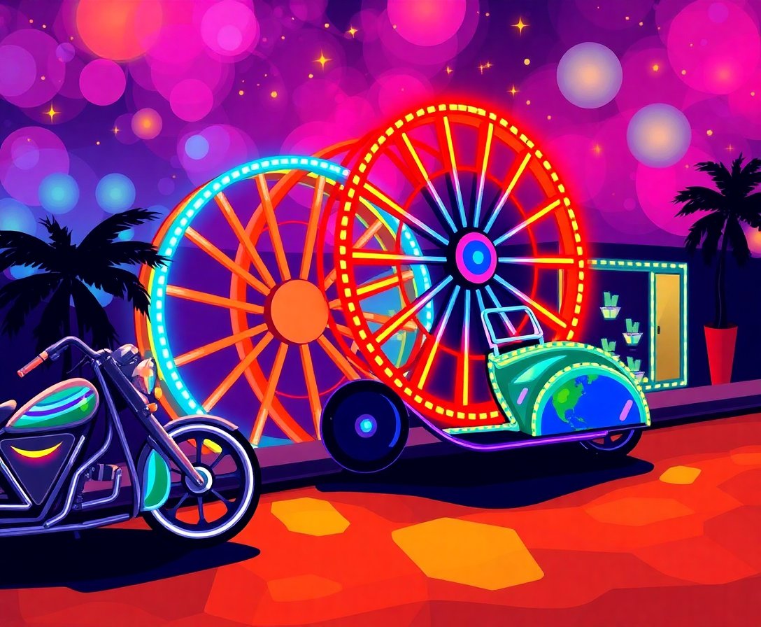 neon-wheels-in-rio-paint-by-numbers-kit-disco-vibes