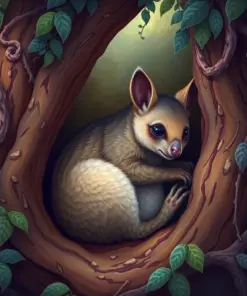 Nestled Realistic Canopy Marsupial Paint By Numbers