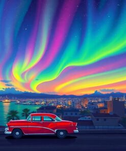 Northern Lights Over Havana Paint By Numbers