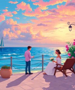 Nostalgic Beachfront Film Romance Paint By Numbers