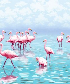 Nostalgic Estuary Pink Flock Paint By Numbers