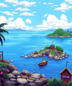 Nostalgic Island Horizon Seascape Paint By Numbers