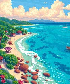 Nostalgic Pacific Castaway Shores Paint By Numbers