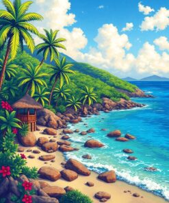 Island Shore Paint Numbers