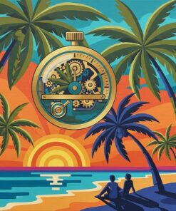 Nostalgic Palm Frond Timer Paint By Numbers