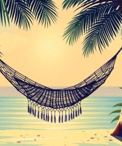 Nostalgic Palm Shadowed Hammock Paint By Numbers