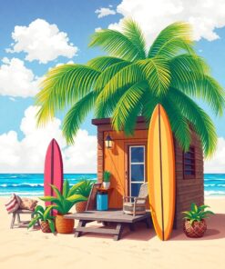 Palm Hideaway Paint Numbers