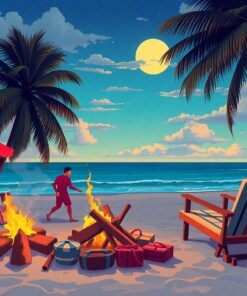 Beach Bonfire Paint Numbers