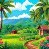 Tropical Farmland Paint Numbers