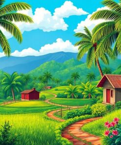 Tropical Farmland Paint Numbers