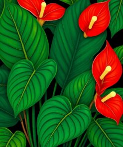 Anthurium Blooms Paint Numbers